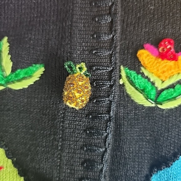 Jack B Quick Womens Animal Safari Knit Argyle Cardigan Sweater Medium Teacher - Picture 6 of 11